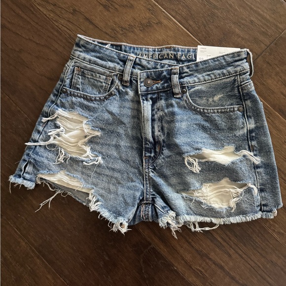 American Eagle Outfitters Distressed Blue Jean Shorts - Picture 1 of 4